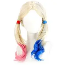 PELUCA TRENZAS AZUL Y ROSADO 200G 50CM